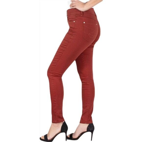Seven7 Tummyless High Rise Skinny Jeans Size 8 Fired Brick Color Stretch Casual - Picture 1 of 12